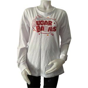 🌹SOUTHPOLE women’s t shirt size L Tootsie Collection-Long Sleeve,Cree Neck,White